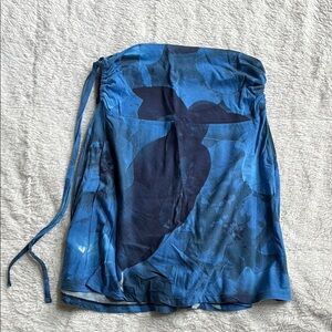Patagonia Blue Abstract Strapless Top
